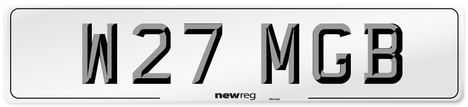 W27 MGB Number Plate from New Reg